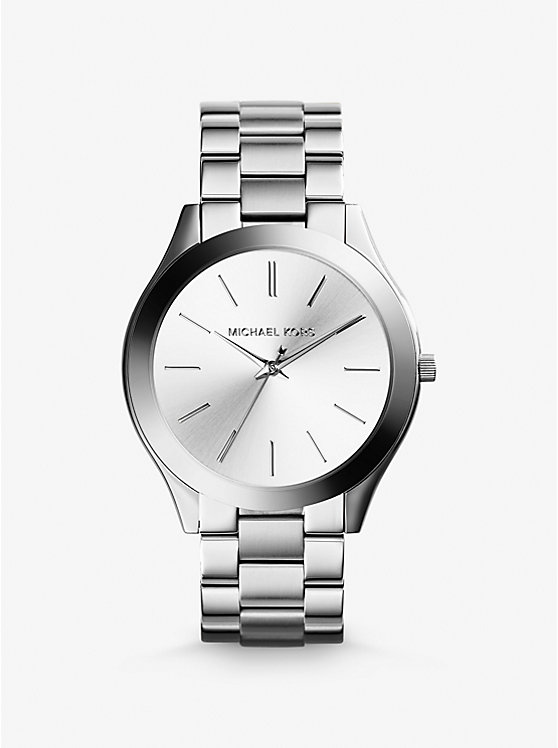 Michael Kors Slim Runway Silver-Tone Women Watch SILVER | USAHAZ1675