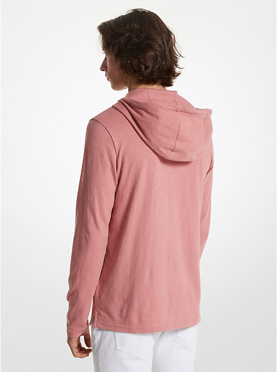 Michael Kors Slub Cotton Henley Men Hoodie DUSTY ROSE | USAILJ2239