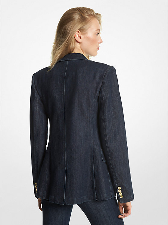 Michael Kors Stretch Denim Blazer Women Jacket RINSE | USAAHN1410