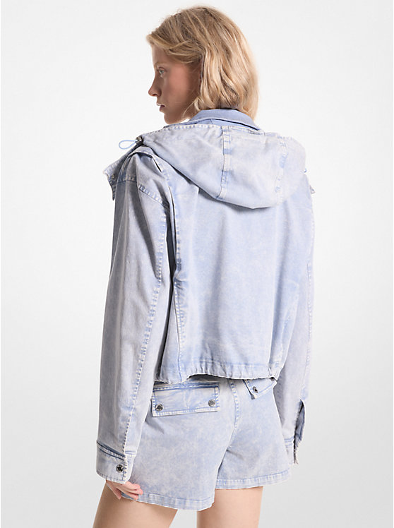 Michael Kors Stretch Organic Cotton Cropped Women Jacket CHAMBRAY | USASGM1411