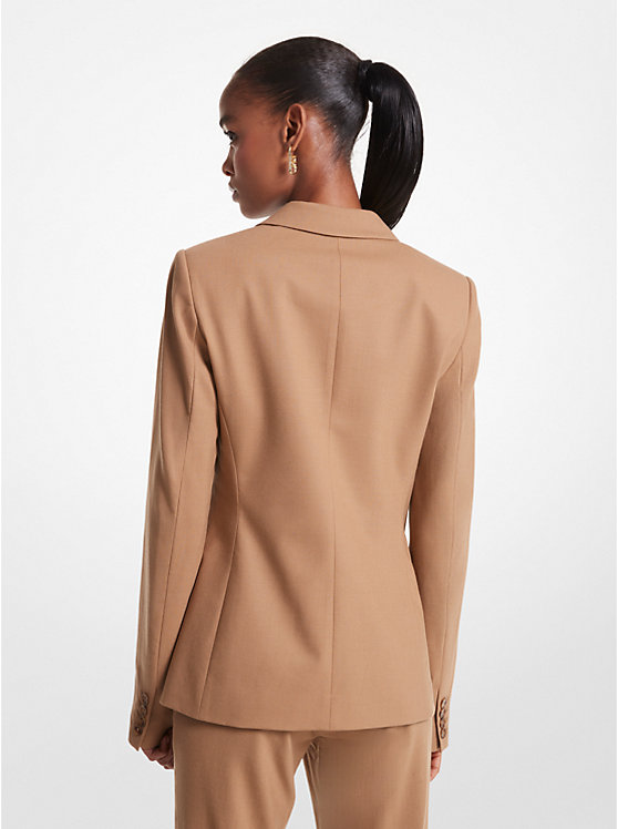 Michael Kors Stretch Wool Blazer Women Jacket DARK CAMEL | USADFM1412