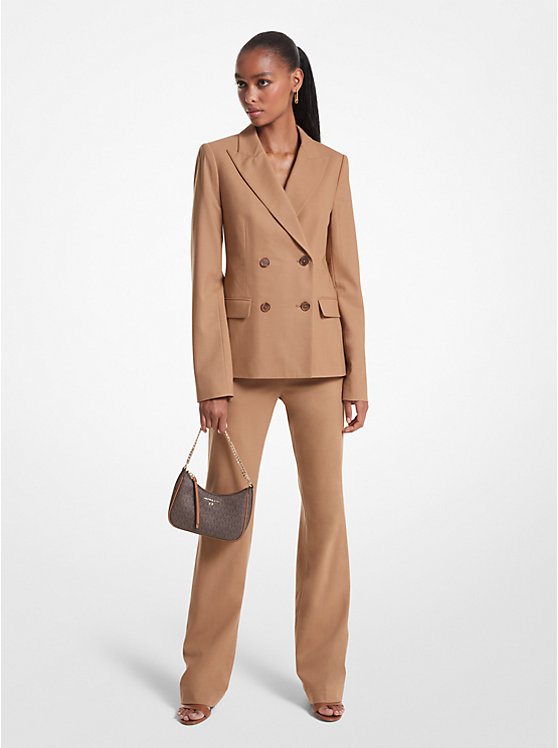 Michael Kors Stretch Wool Women Pants DARK CAMEL | USATCI1447