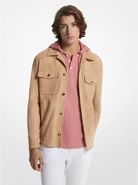 Michael Kors Suede Shirt Men Jacket BUFF | USALIE2198