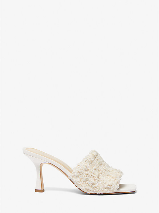 Michael Kors Tessa White Denim Mule Women Sandals OPTIC WHITE | USAEBJ1969