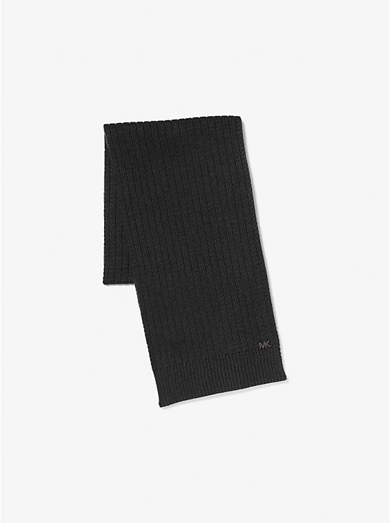 Michael Kors Textured Knit Men Scarf BLACK | USAVRZ2053