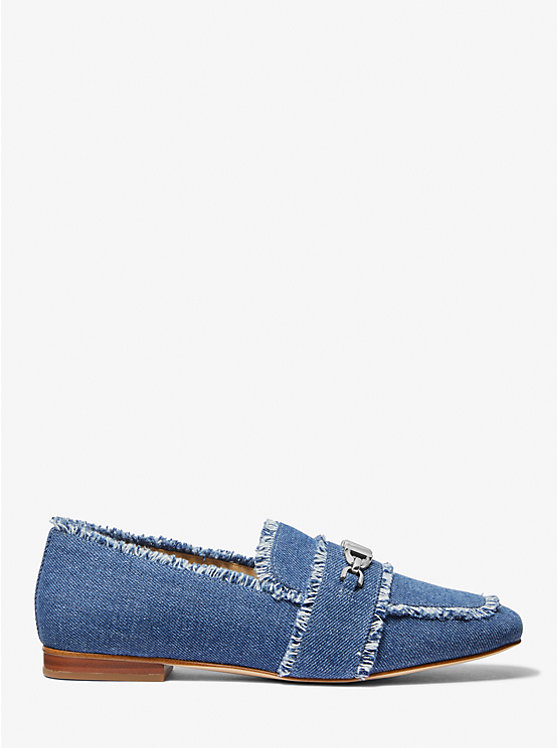 Michael Kors Tiffanie Frayed Denim Women Loafers DENIM | USARVY1715