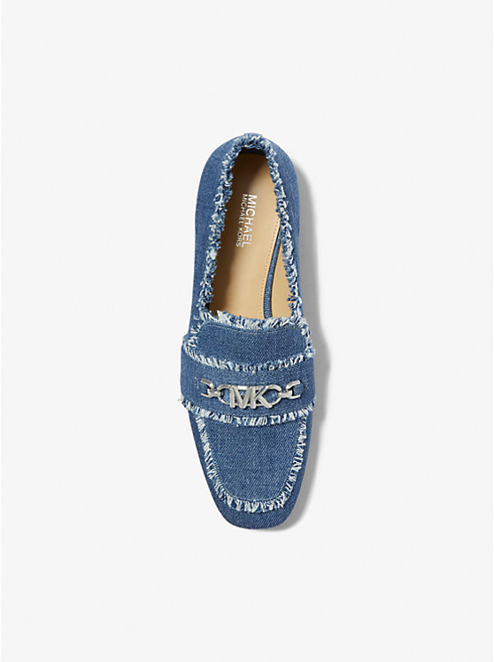 Michael Kors Tiffanie Frayed Denim Women Loafers DENIM | USARVY1715