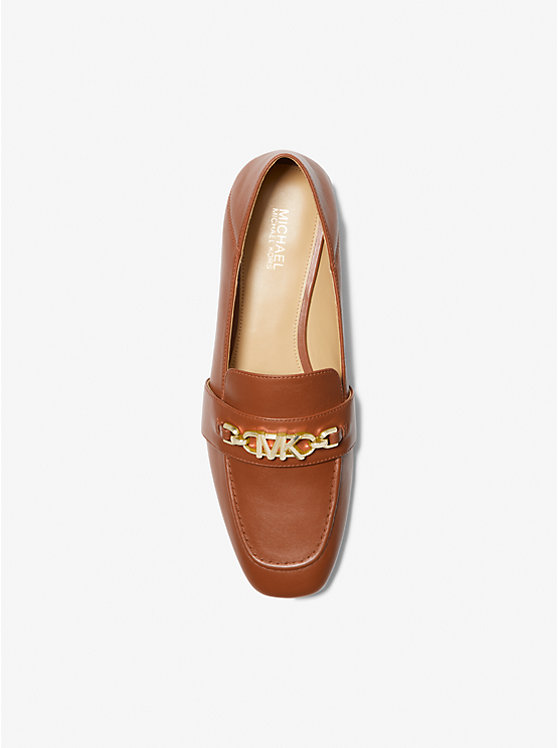 Michael Kors Tiffanie Leather Women Loafers LUGGAGE | USATCU1716