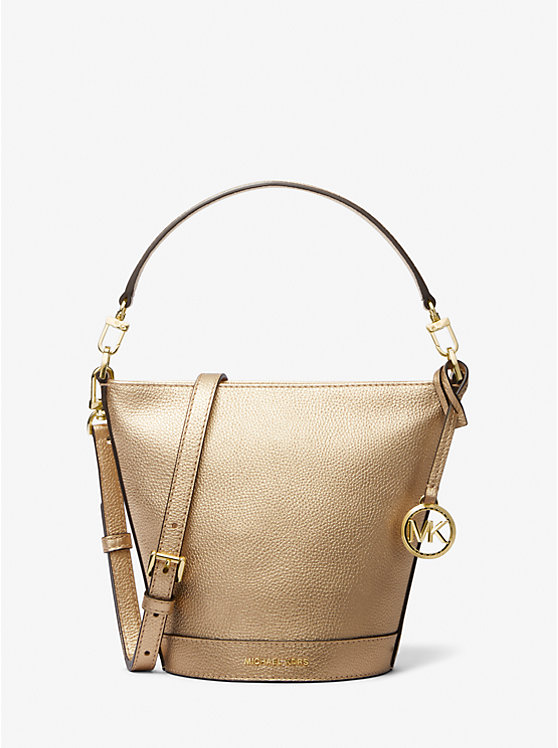 Michael Kors Townsend Small Metallic Leather Women Crossbody Bag PALE GOLD | USATCW1144