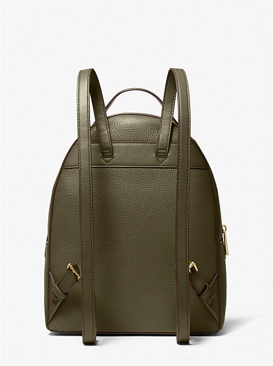 Michael Kors Valerie Medium Pebbled Leather Women Backpack OLIVE | USAPJJ1078