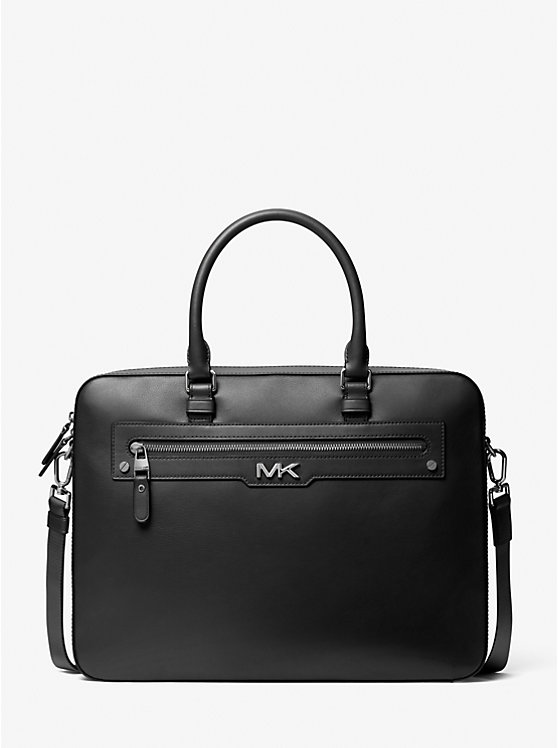 Michael Kors Varick Large Leather Men Briefcase BLACK | USAWNG2129