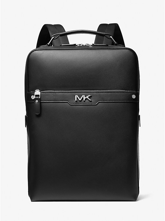 Michael Kors Varick Saffiano Leather Men Backpack BLACK | USAMQG2102