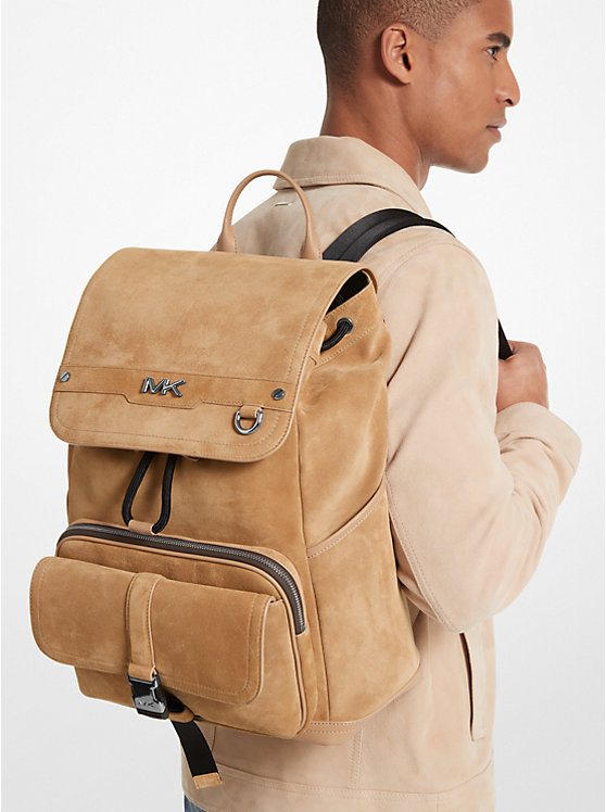 Michael Kors Varick Suede Men Backpack CAMEL | USANWH2103