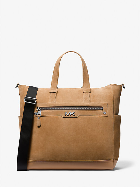 Michael Kors Varick Suede Tote Men Luggage CAMEL | USAHAW2143