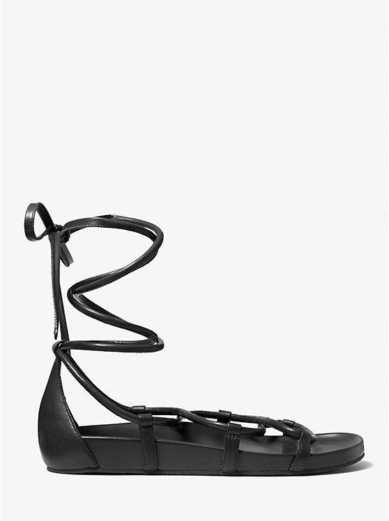 Michael Kors Vero Lace-Up Women Sandals BLACK | USAWNK1970